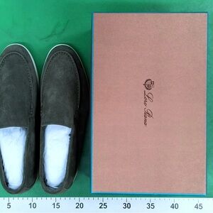 Loro Piana Men's Dark Gray Loafers